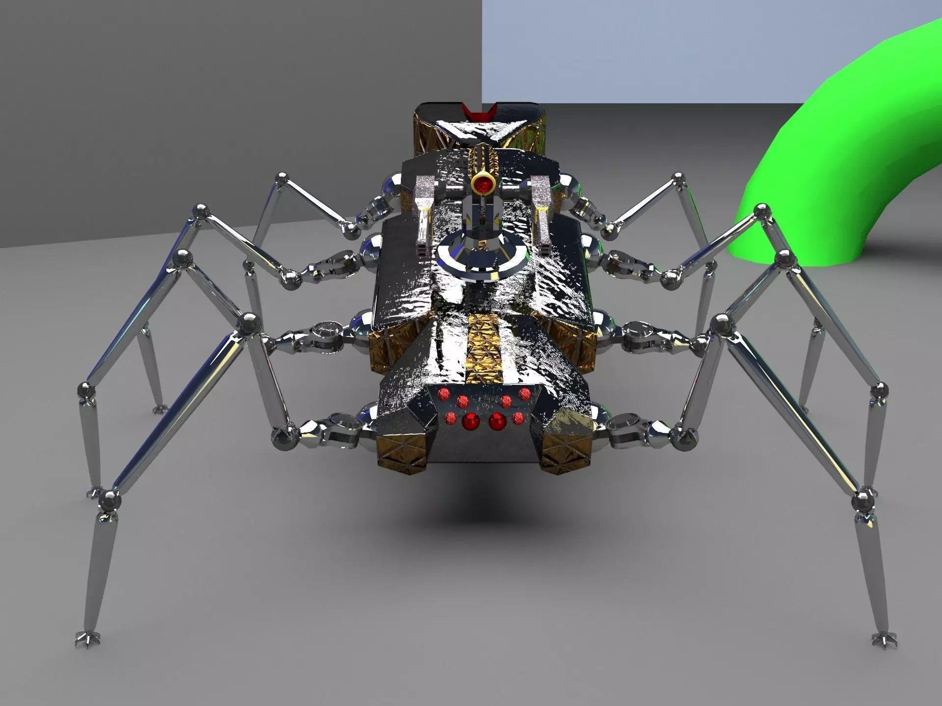 Robot Spider Low-poly 3D model_0