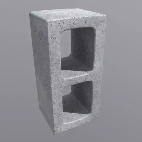 Cinderblock concrete block Low-poly 3D model