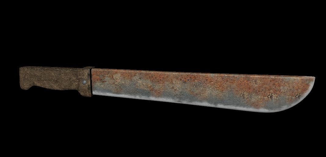 Two machete Low-poly 3D model_2