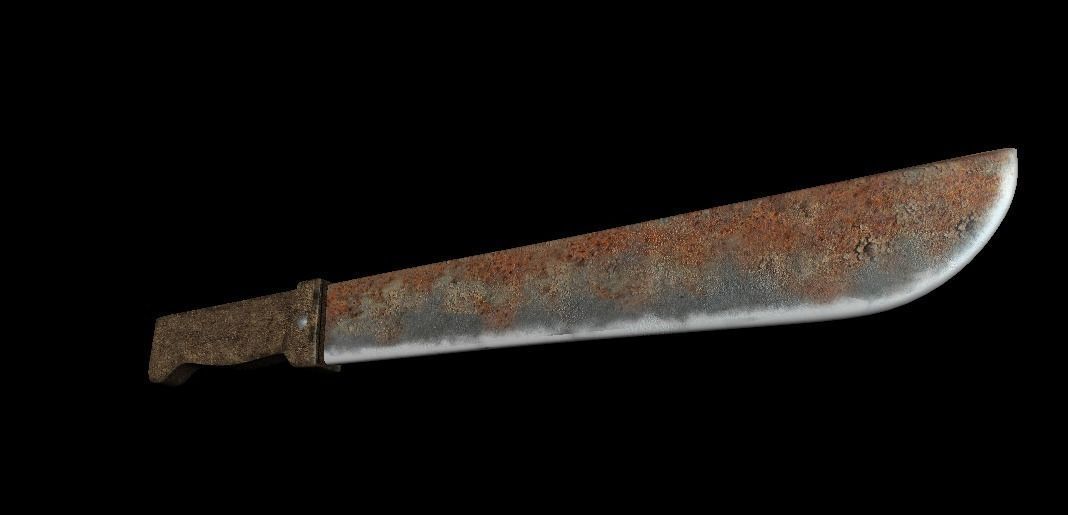 Two machete Low-poly 3D model_3
