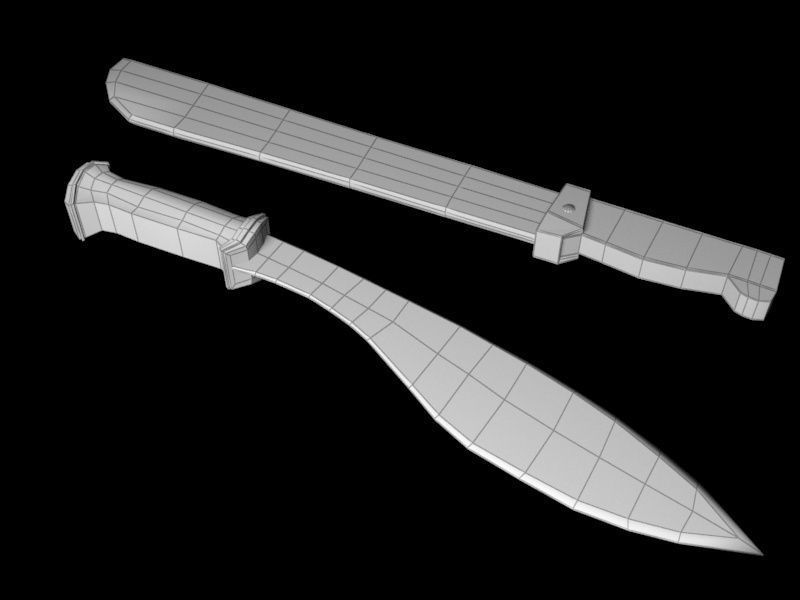 Two machete Low-poly 3D model_7