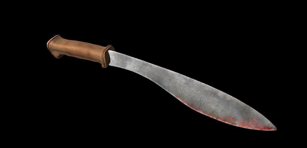 Two machete Low-poly 3D model_6