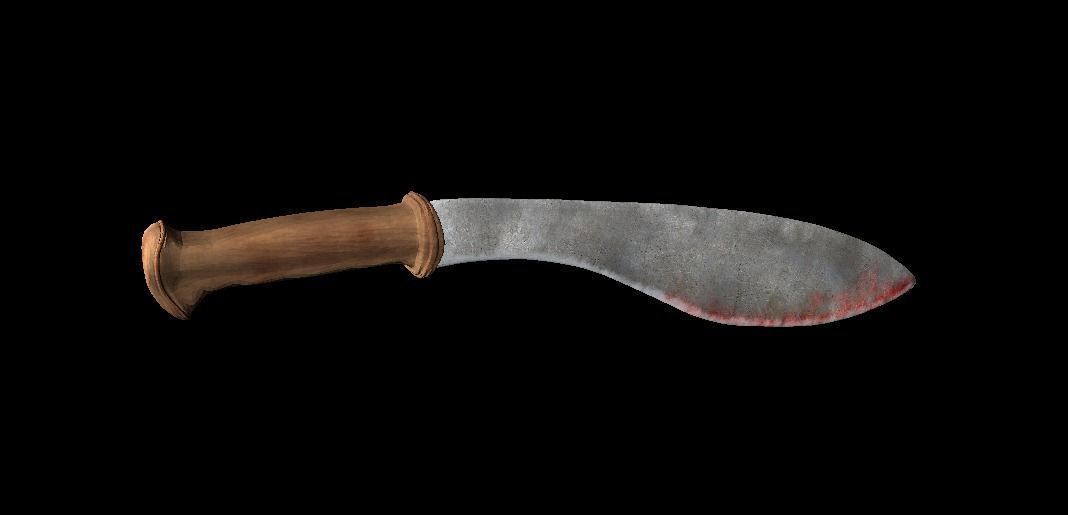 Two machete Low-poly 3D model_4