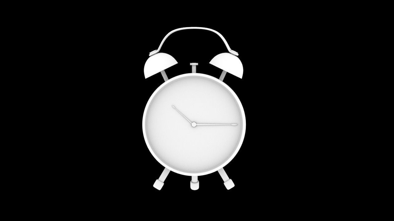 Alarm - Table Clock Low-poly 3D model_5