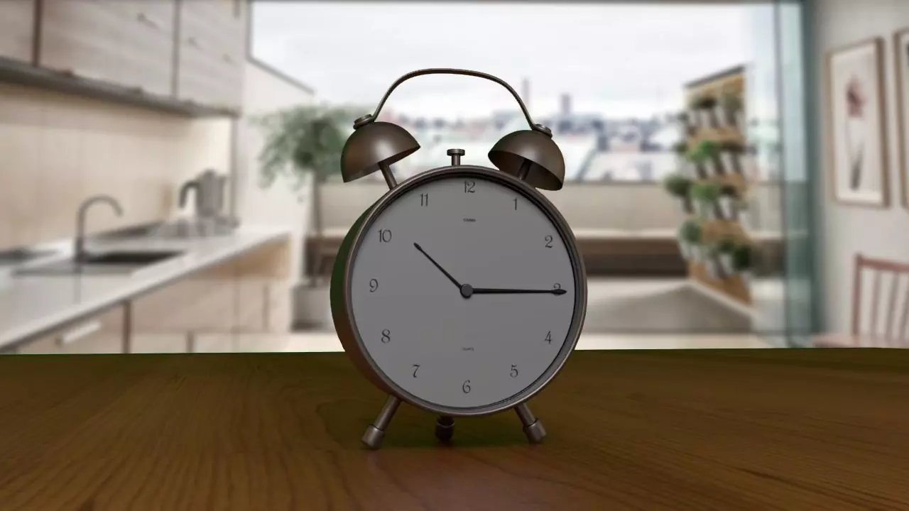 Alarm - Table Clock Low-poly 3D model_0