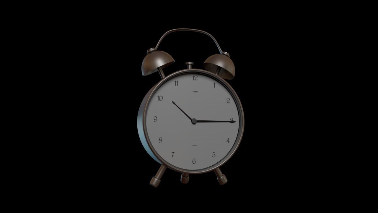 Alarm - Table Clock Low-poly 3D model_2