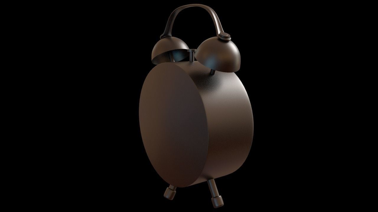 Alarm - Table Clock Low-poly 3D model_4