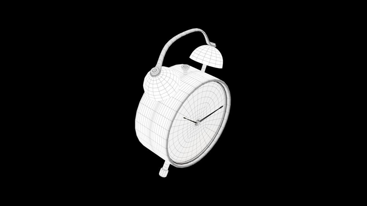 Alarm - Table Clock Low-poly 3D model_7