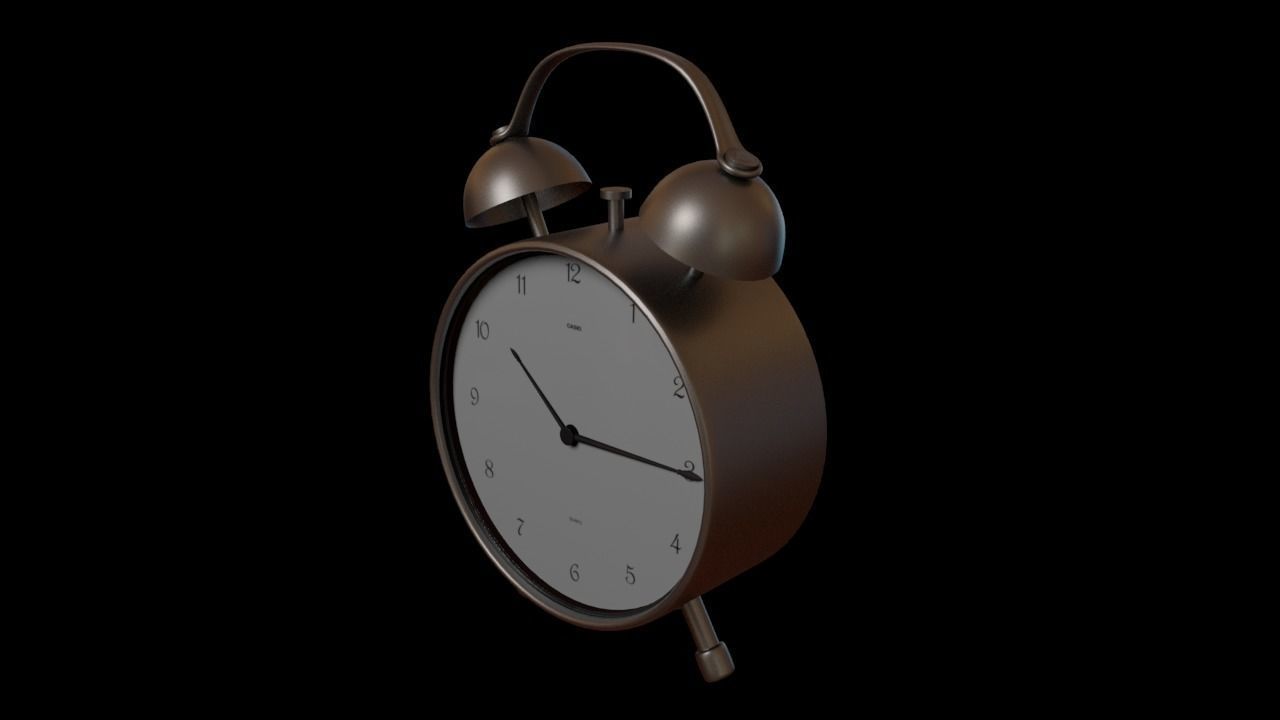 Alarm - Table Clock Low-poly 3D model_3