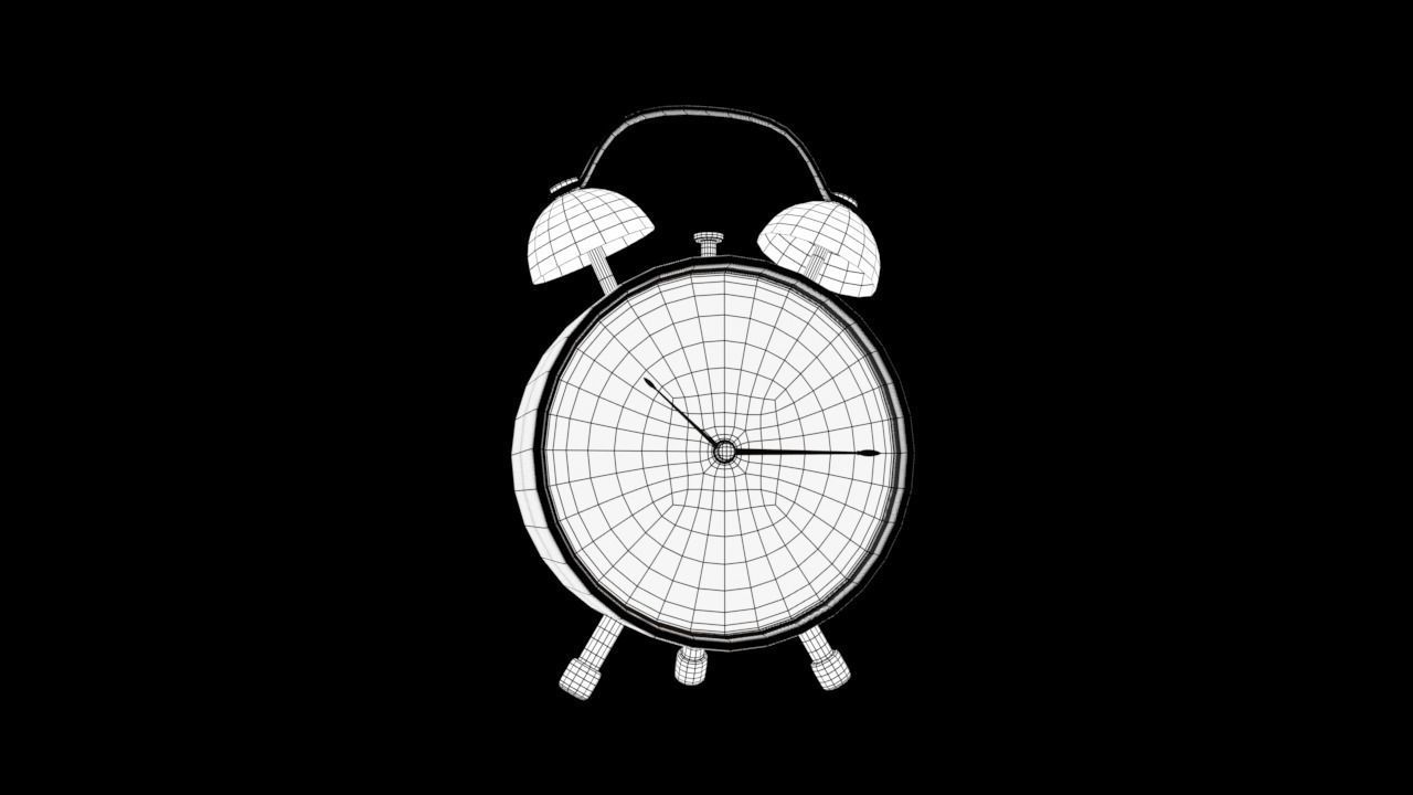 Alarm - Table Clock Low-poly 3D model_6
