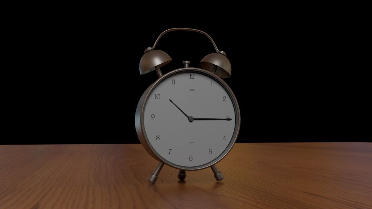 Alarm - Table Clock Low-poly 3D model_1