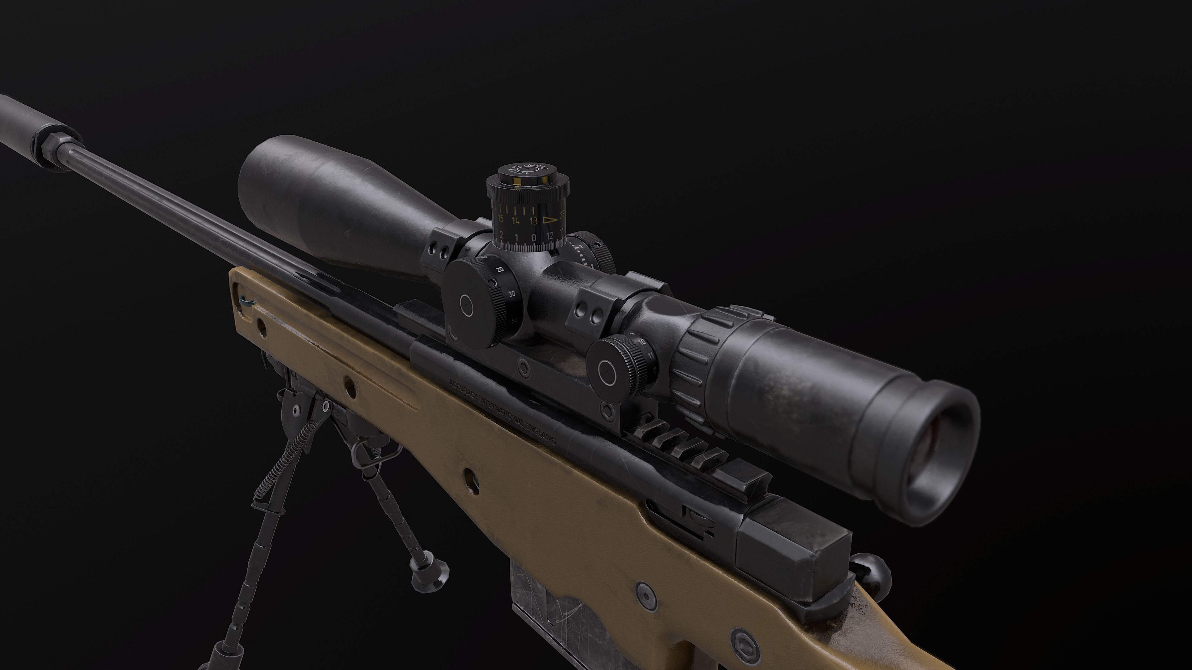 AWM AWP Sniper Rifle Low-poly 3D model_7