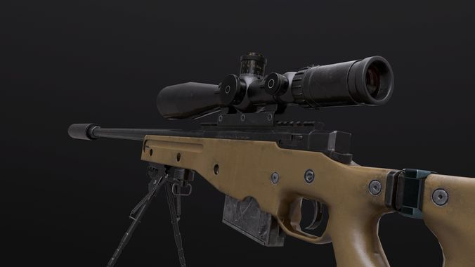 AWM AWP Sniper Rifle Low-poly 3D model