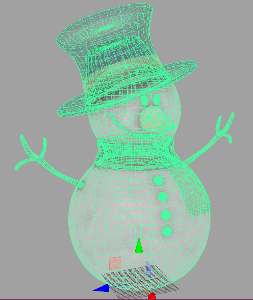 SnowMan - Game Ready wearing hat and scarf Low-poly 3D model_20
