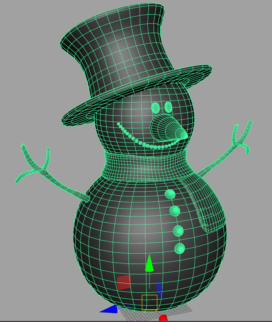 SnowMan - Game Ready wearing hat and scarf Low-poly 3D model_8