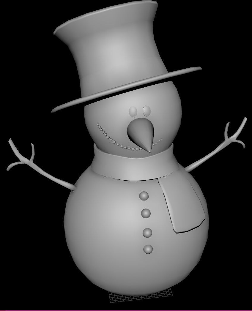 SnowMan - Game Ready wearing hat and scarf Low-poly 3D model_21