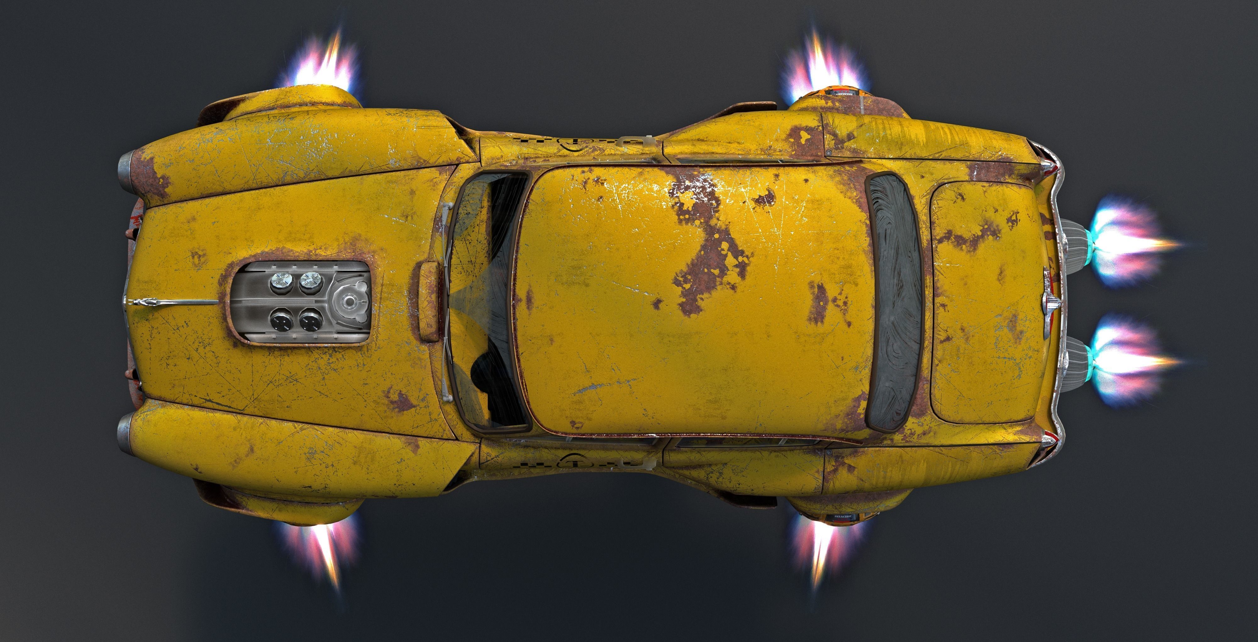 Volga GAZ-21 hover taxi 3D model_5