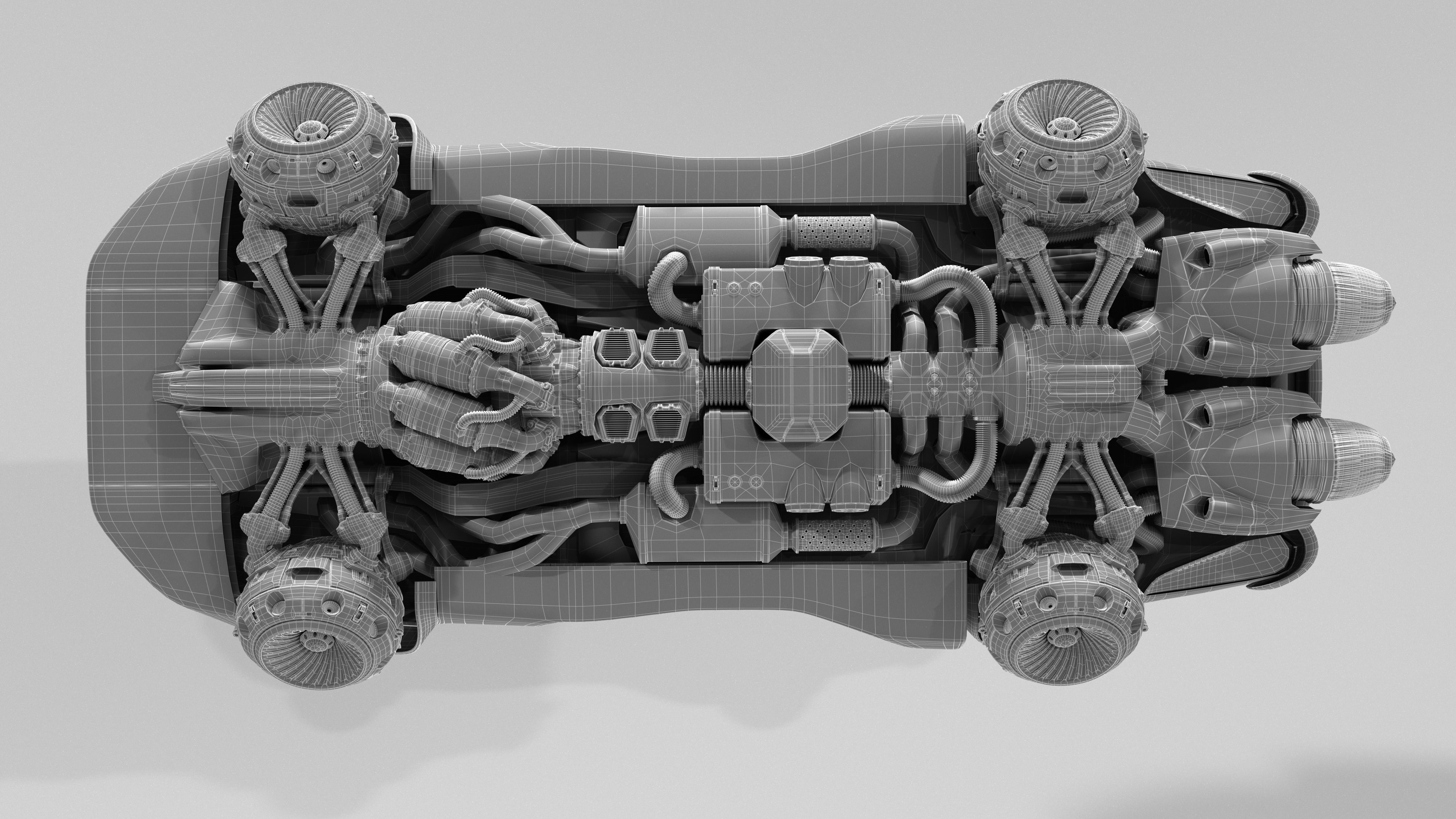 Volga GAZ-21 hover taxi 3D model_8