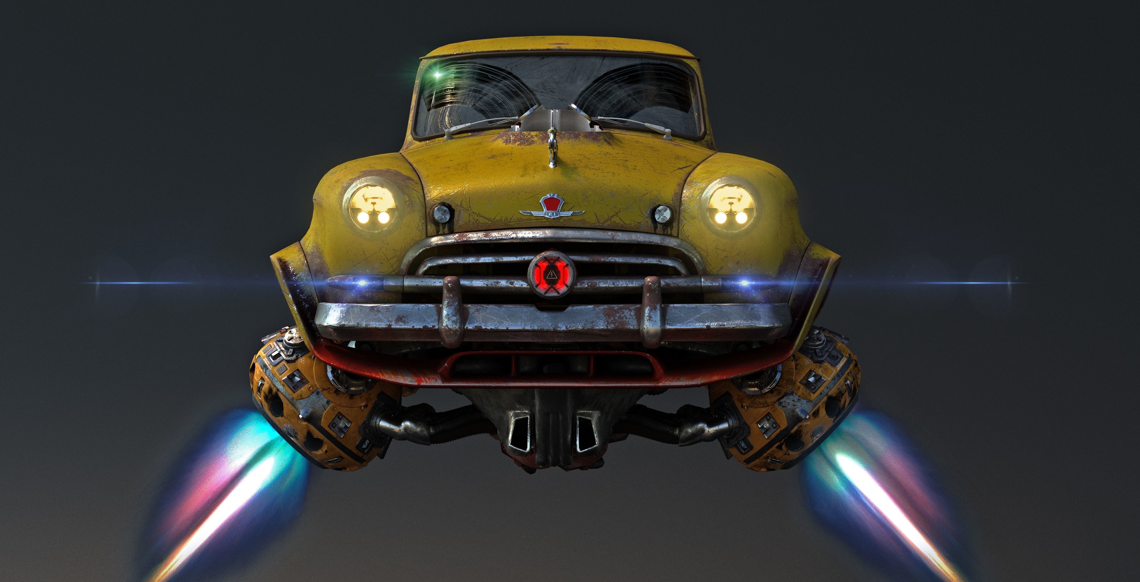 Volga GAZ-21 hover taxi 3D model_3