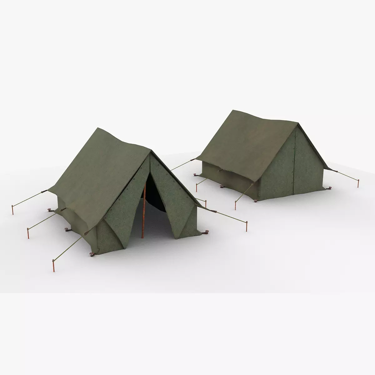 Tents PBR wwii Low-poly 3D model_0