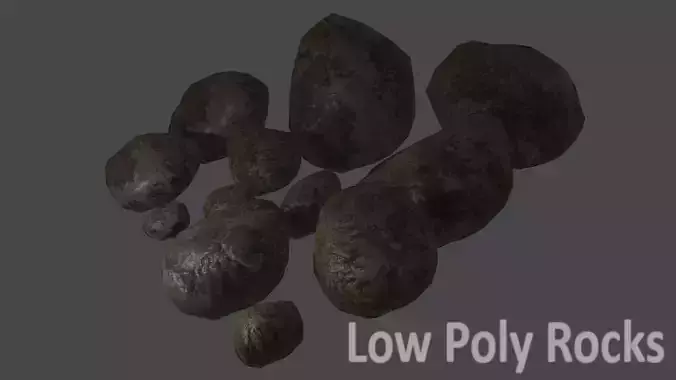 Realistic Low Poly Rock Pack 12