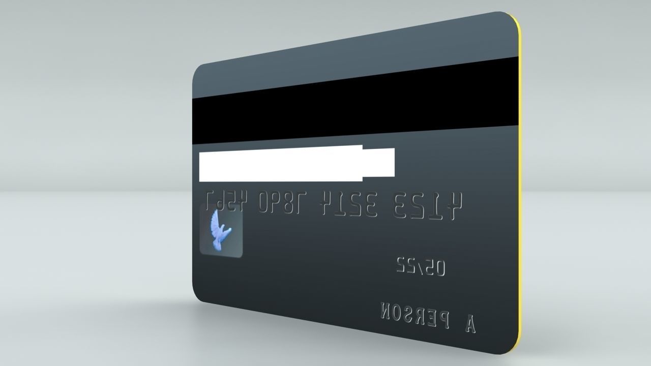 Quick and Easy High Quality Credit Card Low-poly 3D model_5