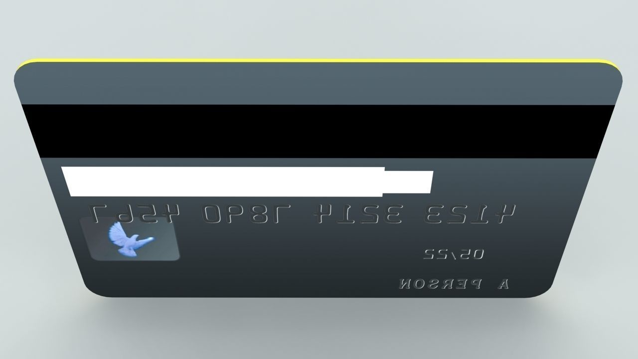 Quick and Easy High Quality Credit Card Low-poly 3D model_7
