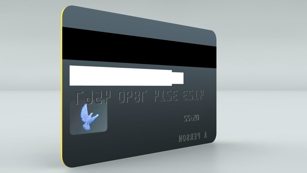 Quick and Easy High Quality Credit Card Low-poly 3D model_3