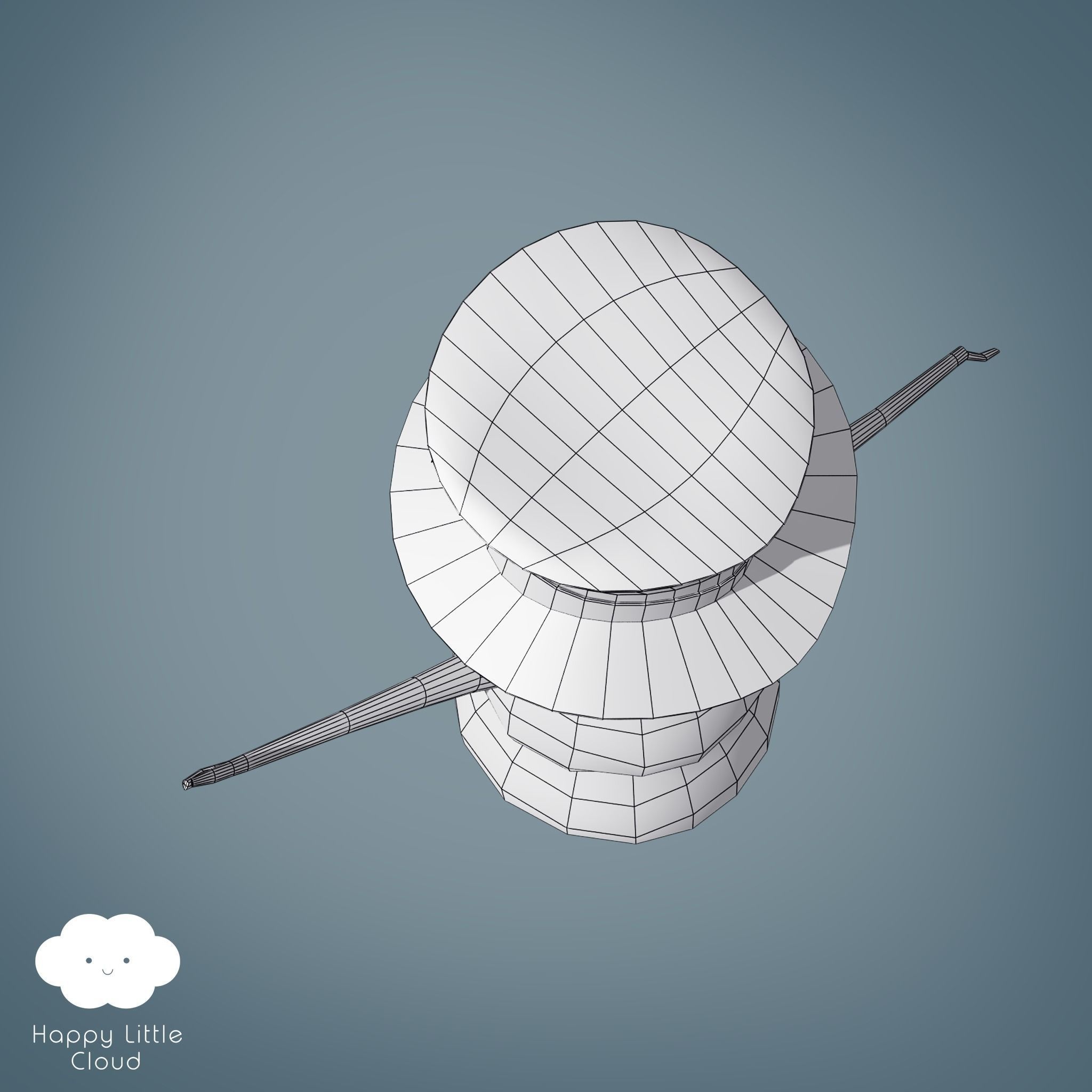 PBR Low Poly Snowman two snowmen with hats and scarves Low-poly 3D model_6