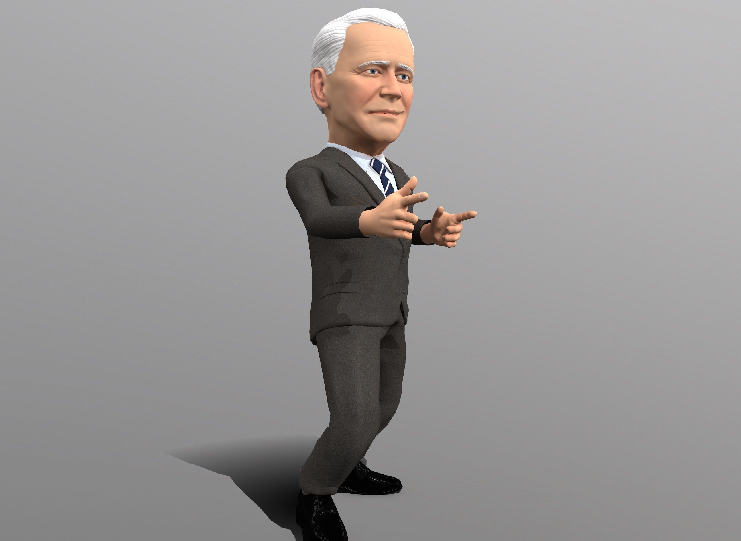 Joe Biden stylized 3D caricature Low-poly 3D model_13