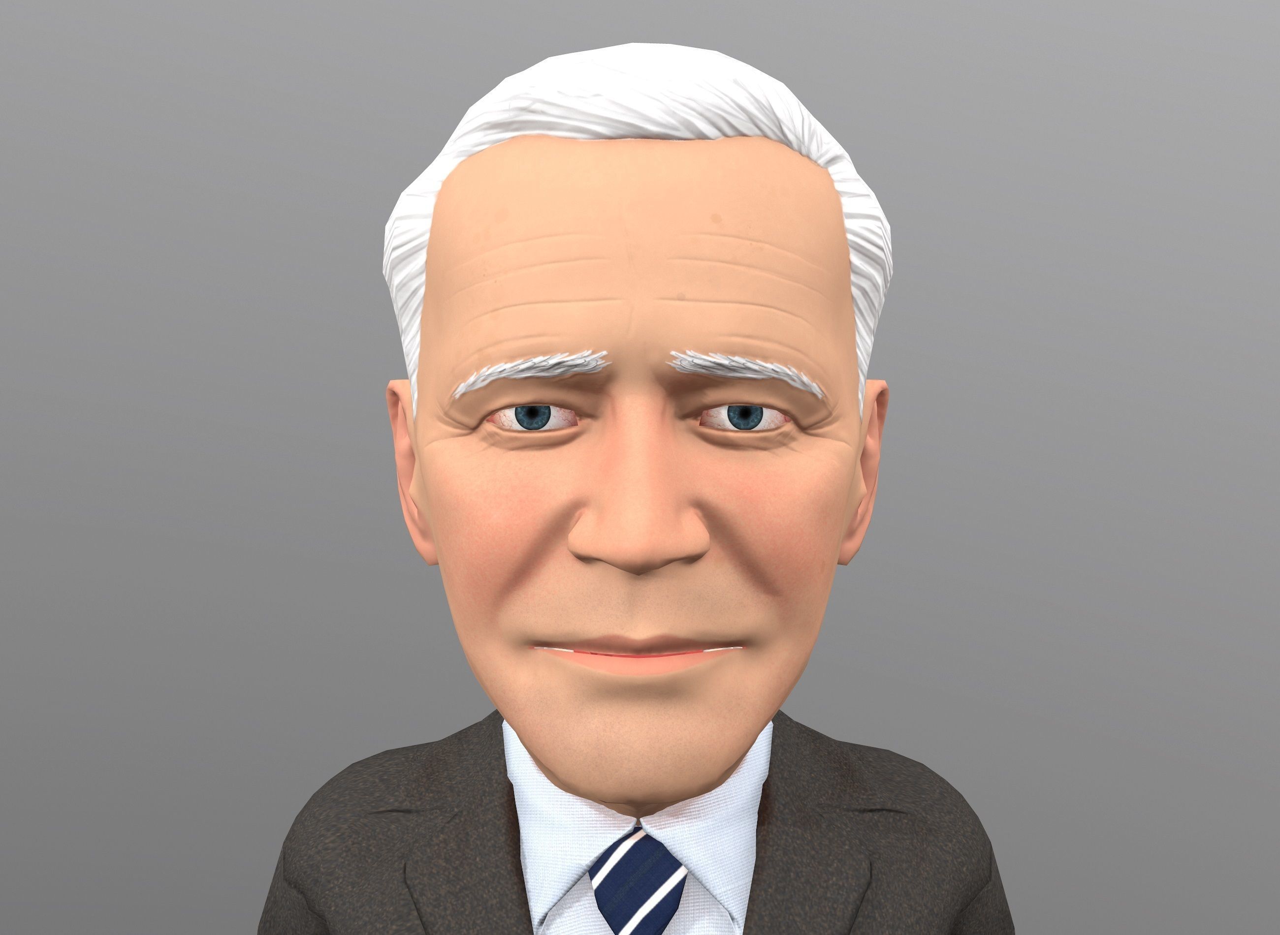 Joe Biden stylized 3D caricature Low-poly 3D model_9