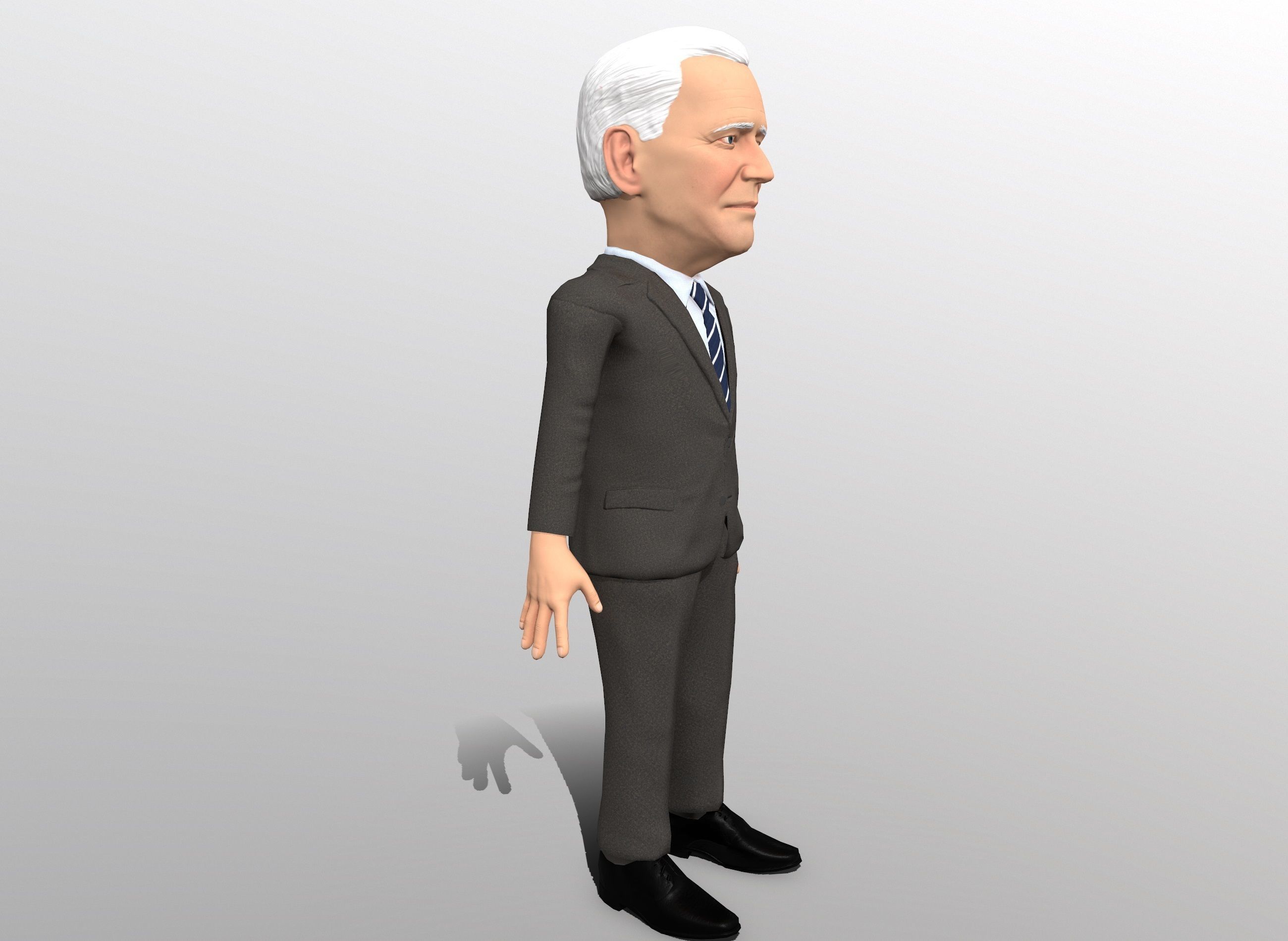 Joe Biden stylized 3D caricature Low-poly 3D model_3