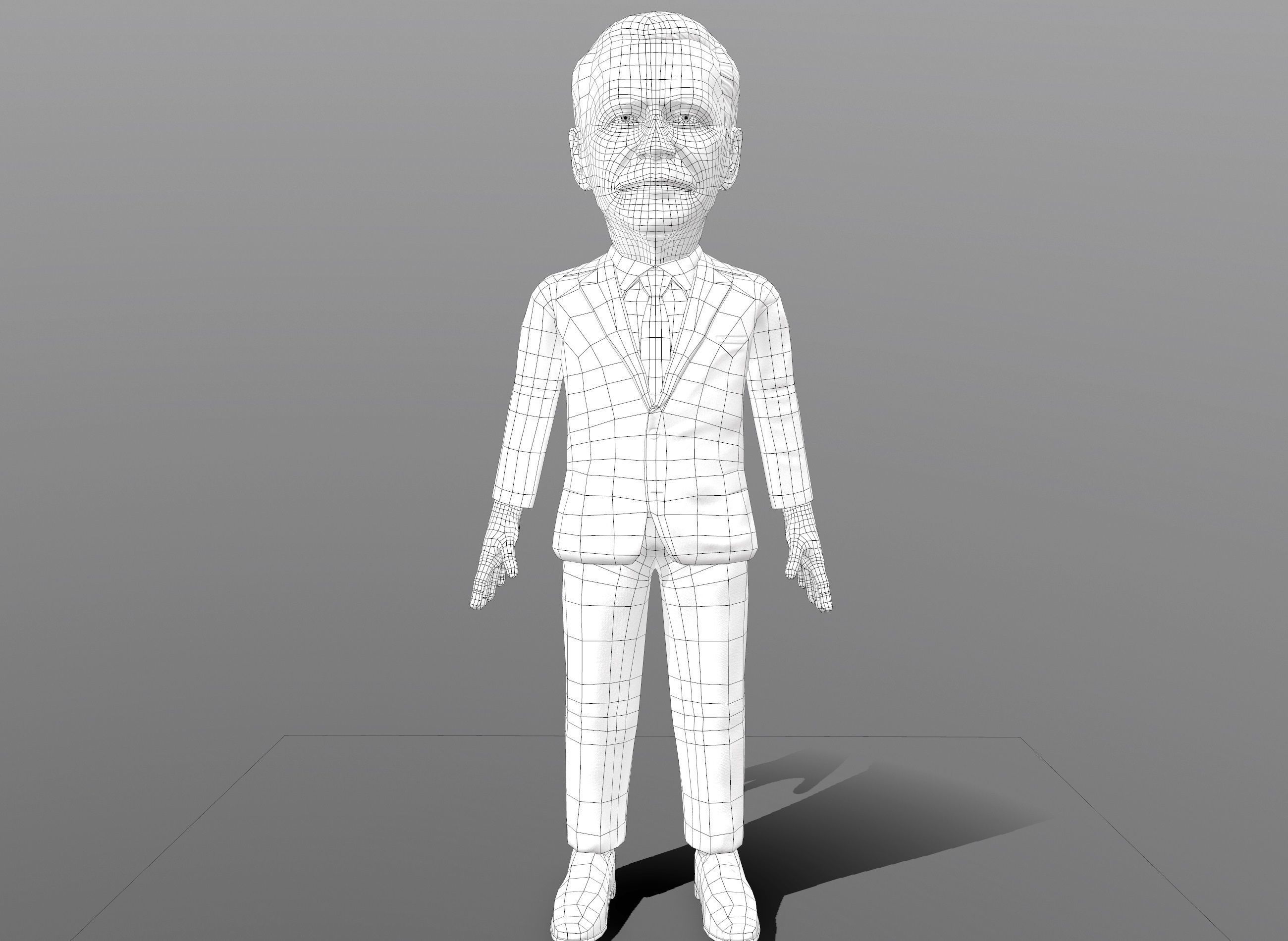 Joe Biden stylized 3D caricature Low-poly 3D model_15
