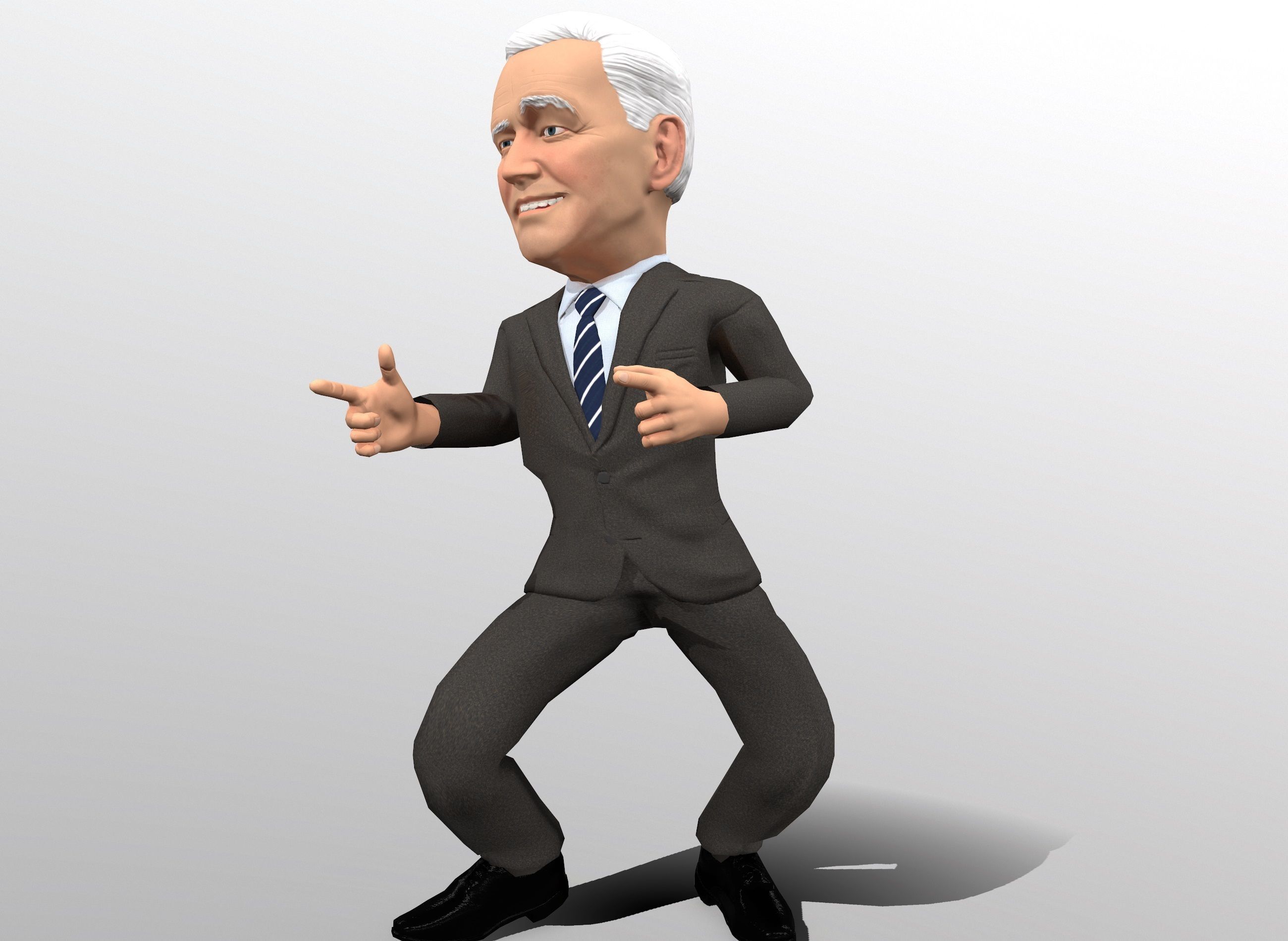 Joe Biden stylized 3D caricature Low-poly 3D model_8