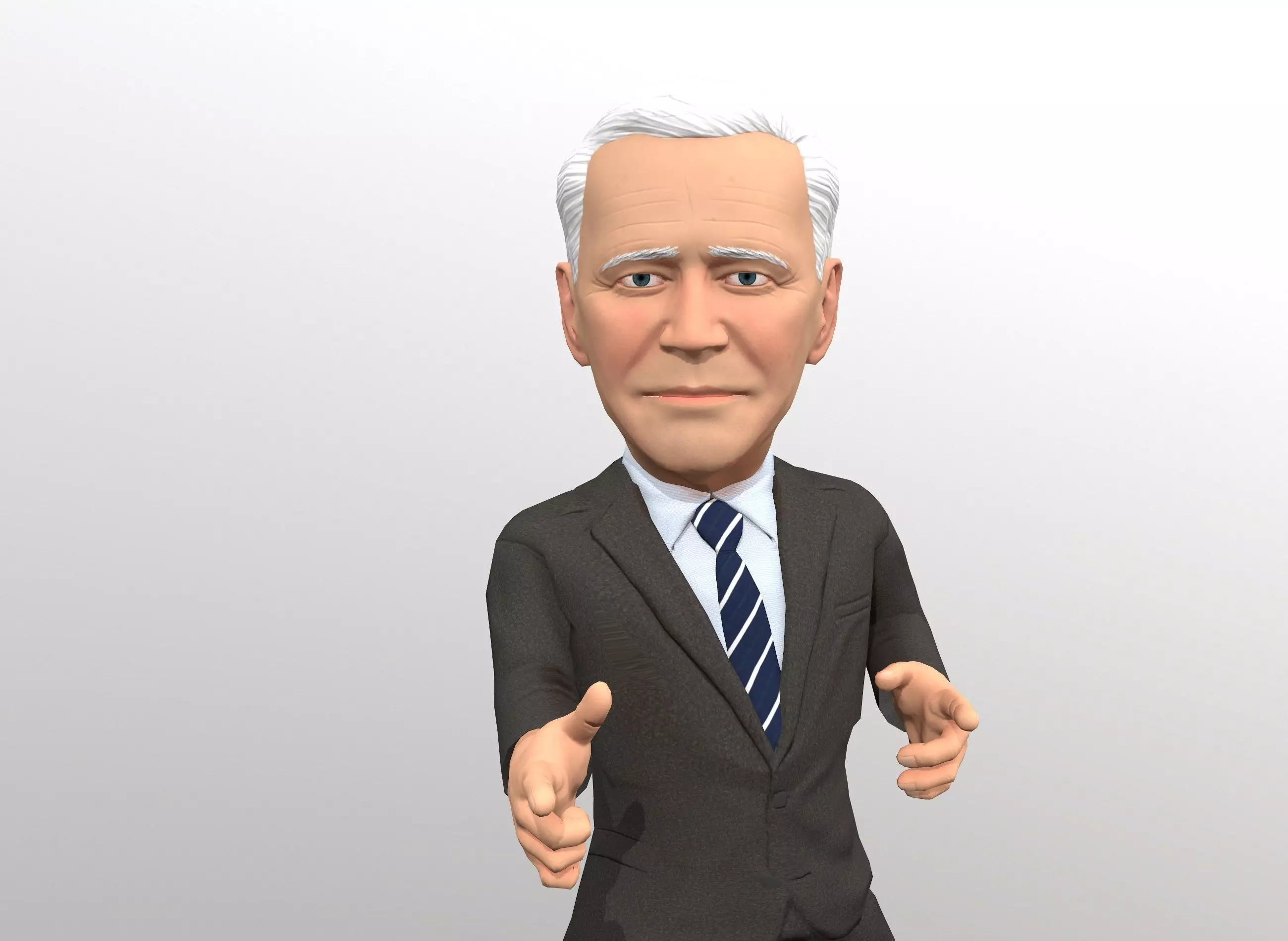 Joe Biden stylized 3D caricature Low-poly 3D model_0
