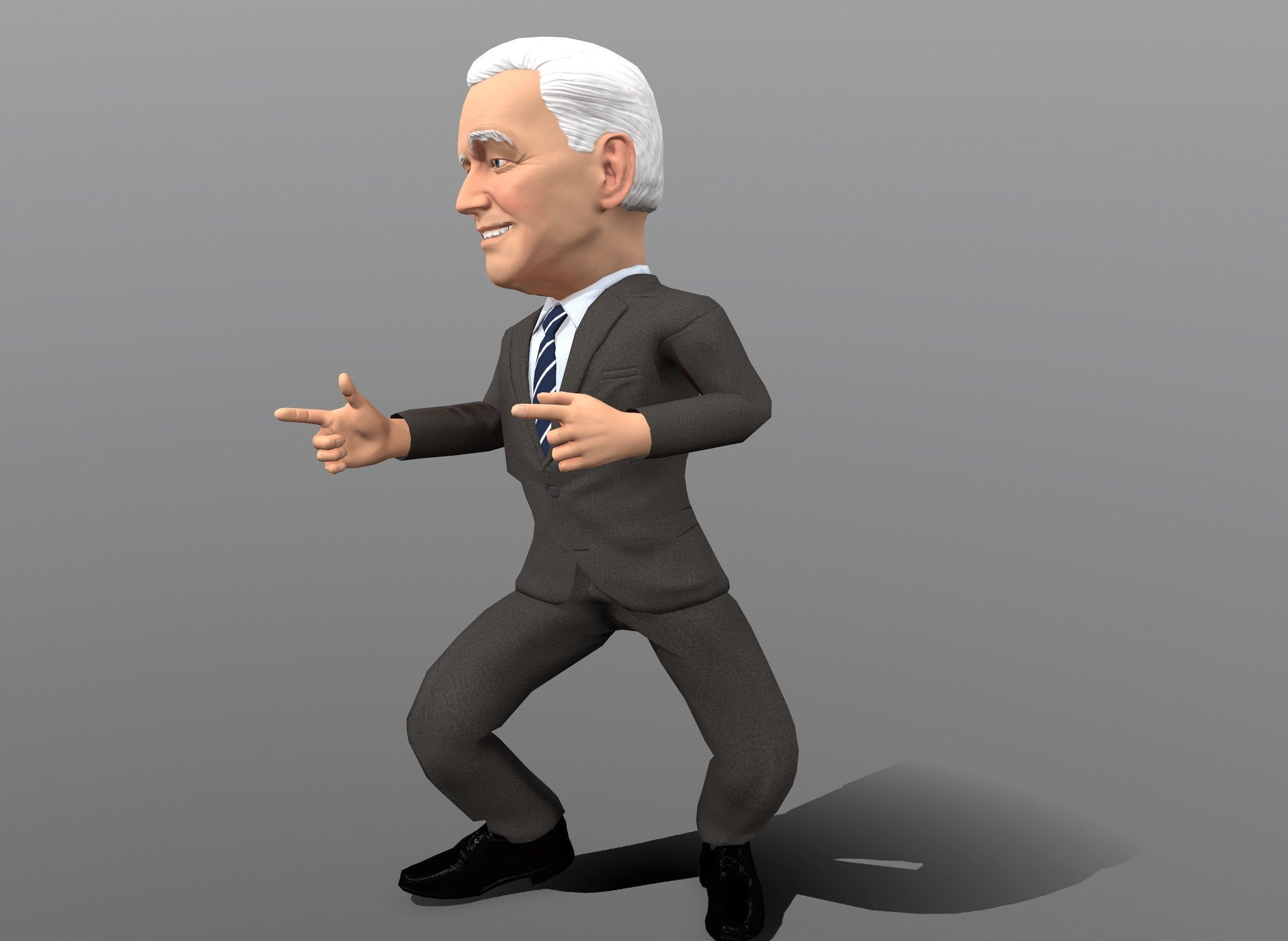 Joe Biden stylized 3D caricature Low-poly 3D model_14