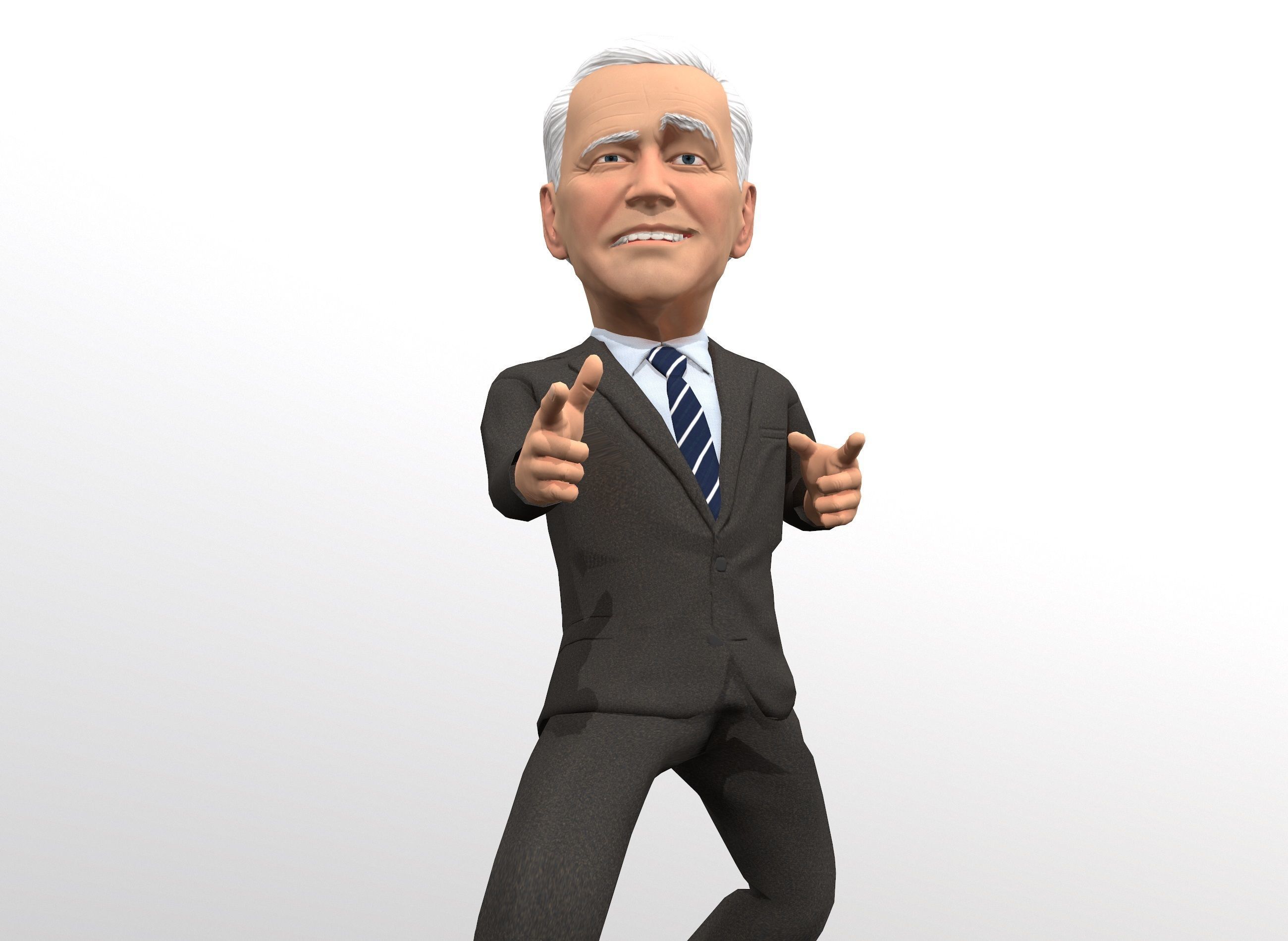 Joe Biden stylized 3D caricature Low-poly 3D model_7