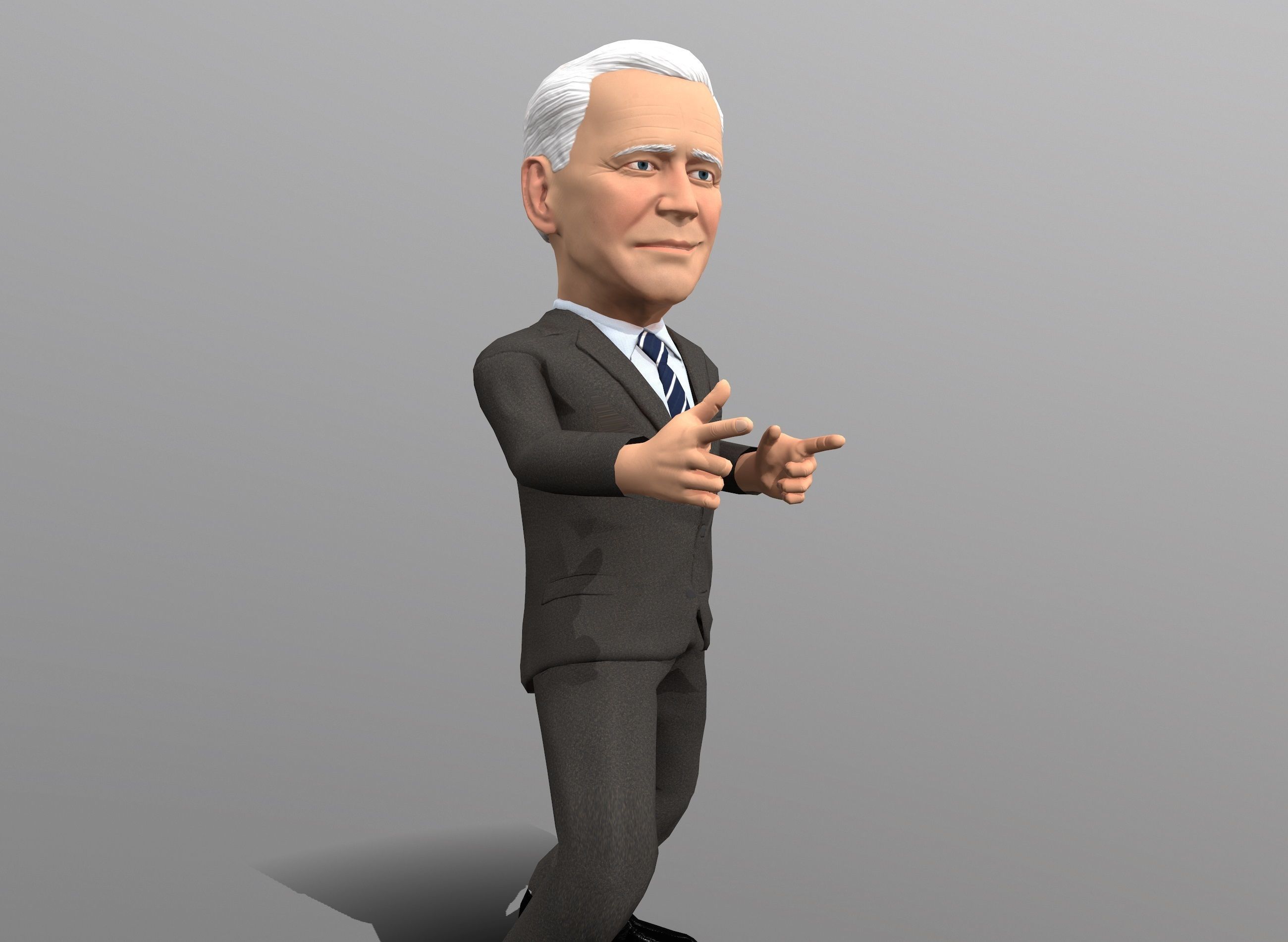 Joe Biden stylized 3D caricature Low-poly 3D model_12
