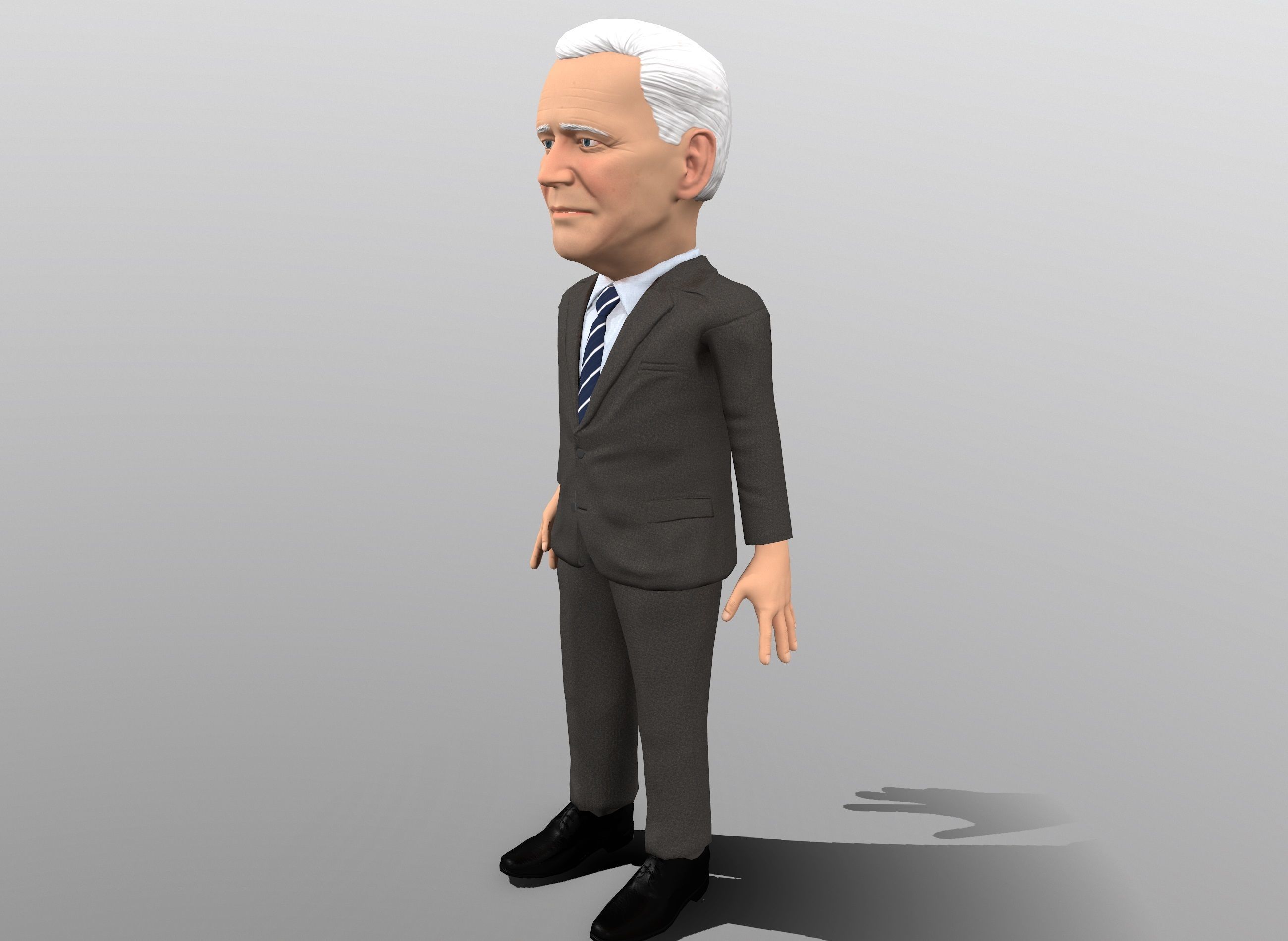 Joe Biden stylized 3D caricature Low-poly 3D model_4