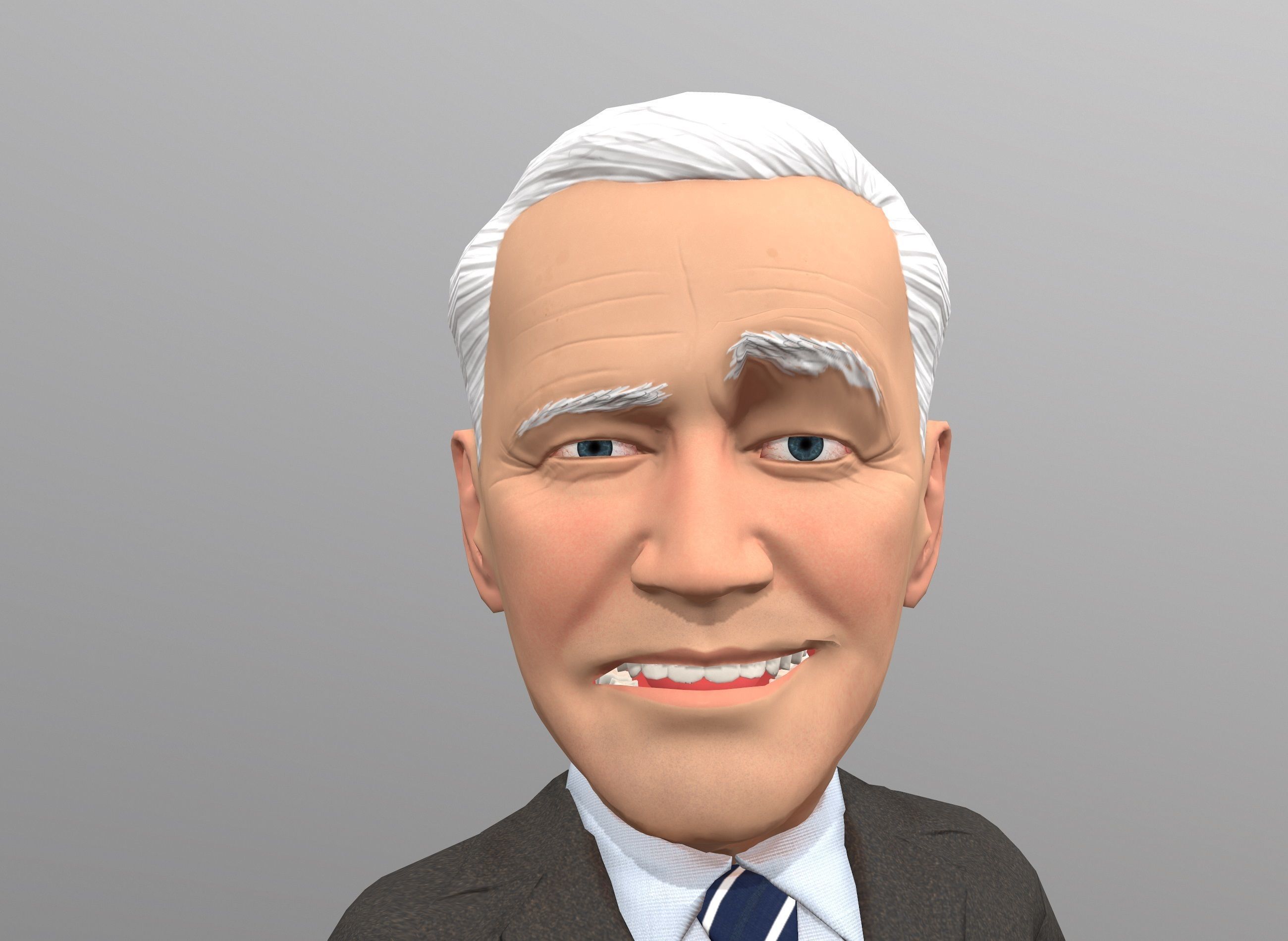 Joe Biden stylized 3D caricature Low-poly 3D model_10