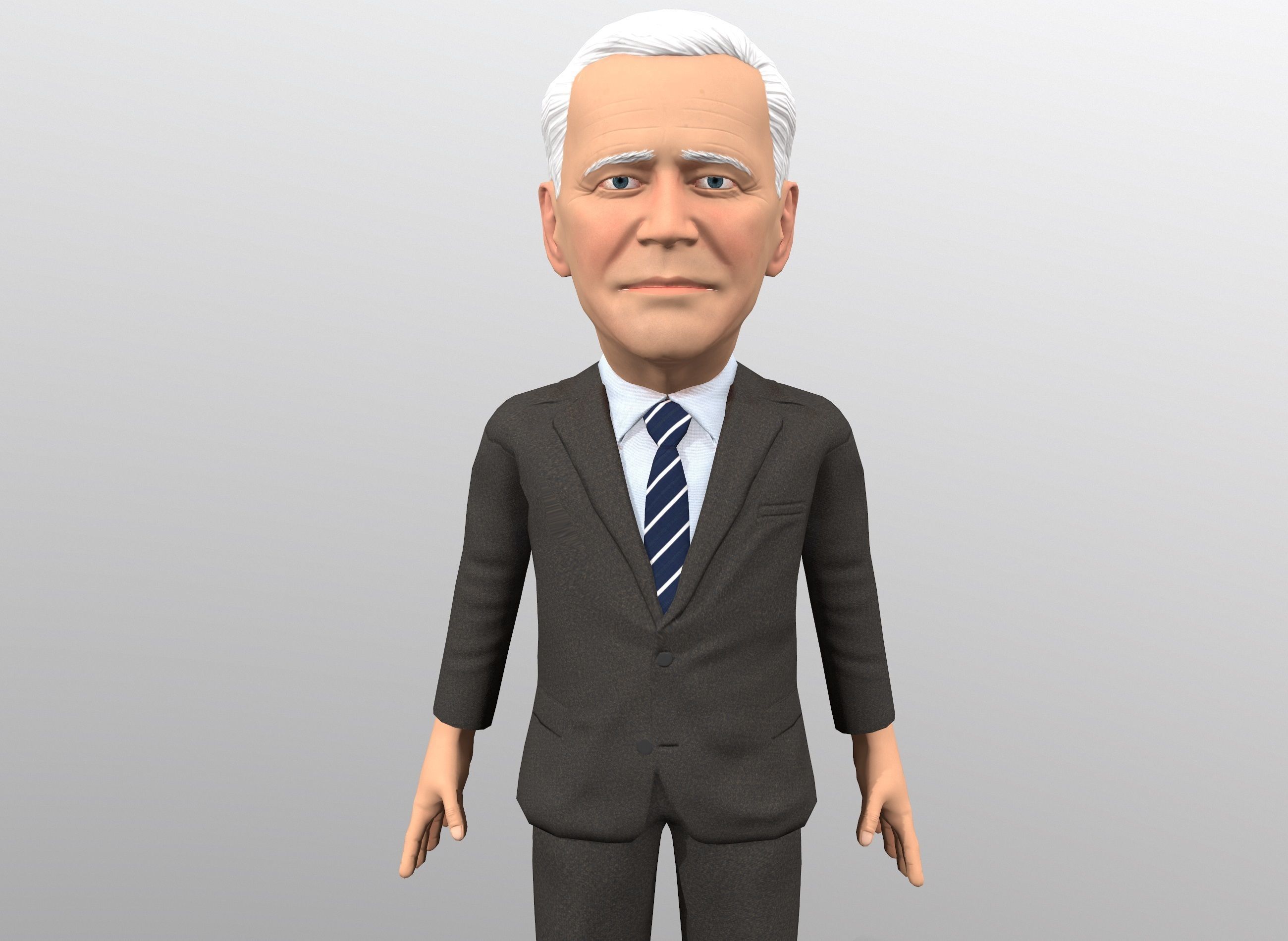 Joe Biden stylized 3D caricature Low-poly 3D model_6