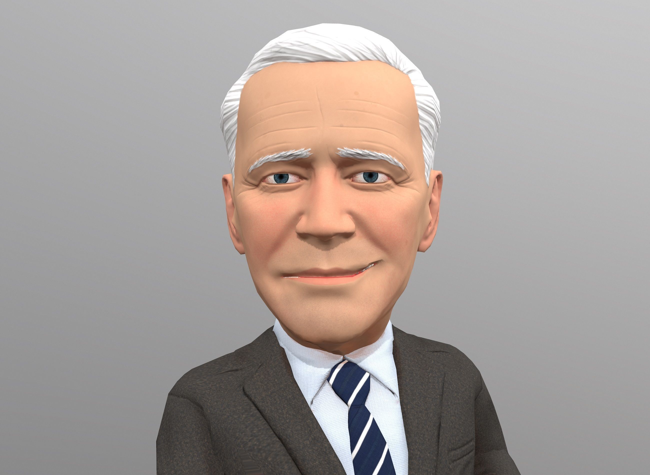 Joe Biden stylized 3D caricature Low-poly 3D model_11