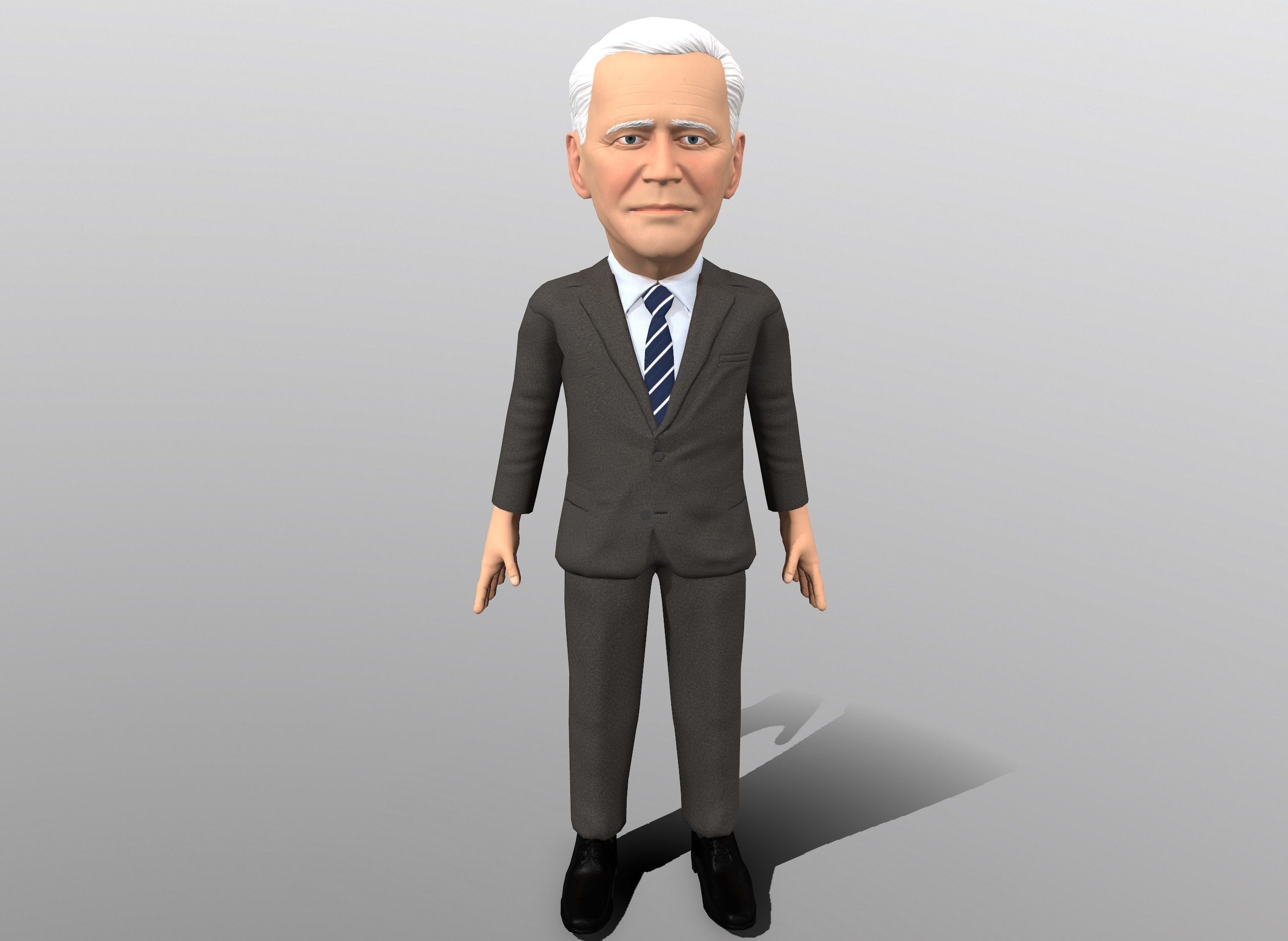 Joe Biden stylized 3D caricature Low-poly 3D model_2