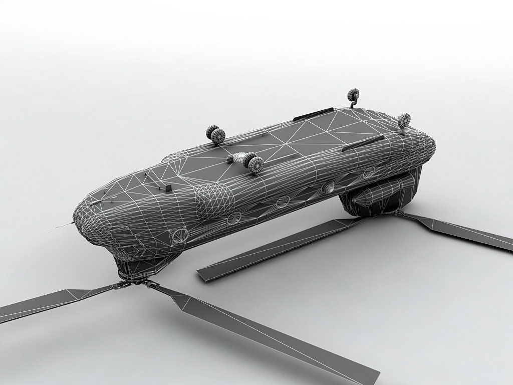 CH47 Chinook Helicopter Italian Army Low-poly 3D model_3