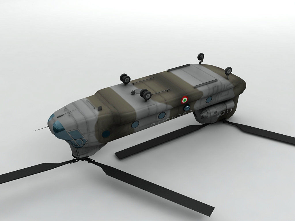 CH47 Chinook Helicopter Italian Army Low-poly 3D model_1