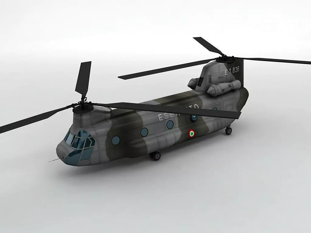 CH47 Chinook Helicopter Italian Army Low-poly 3D model_0