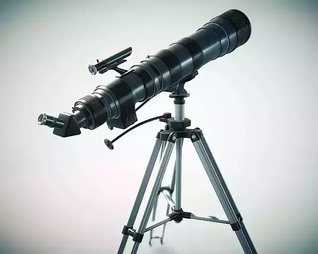 Telescope on tripod 3D model