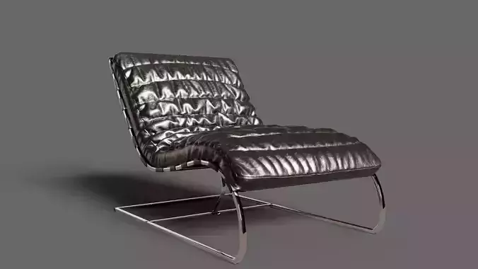 3d Shezlong silver chair