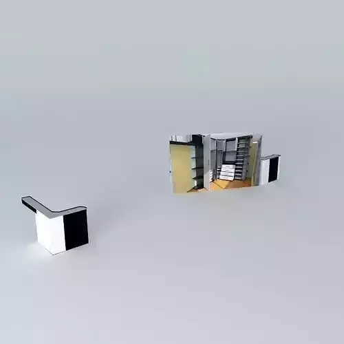 Closet desk with two bookshelves