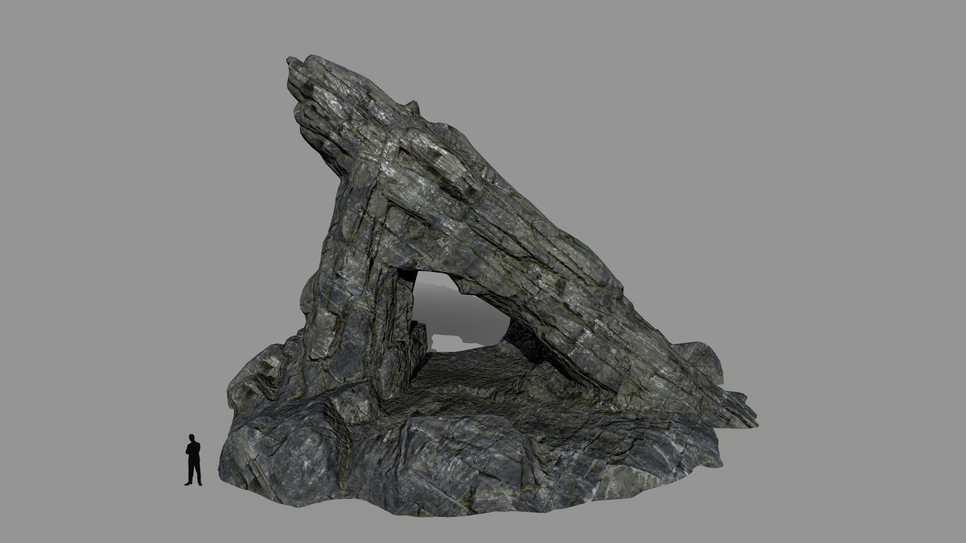 cliff rock set Low-poly 3D model_4